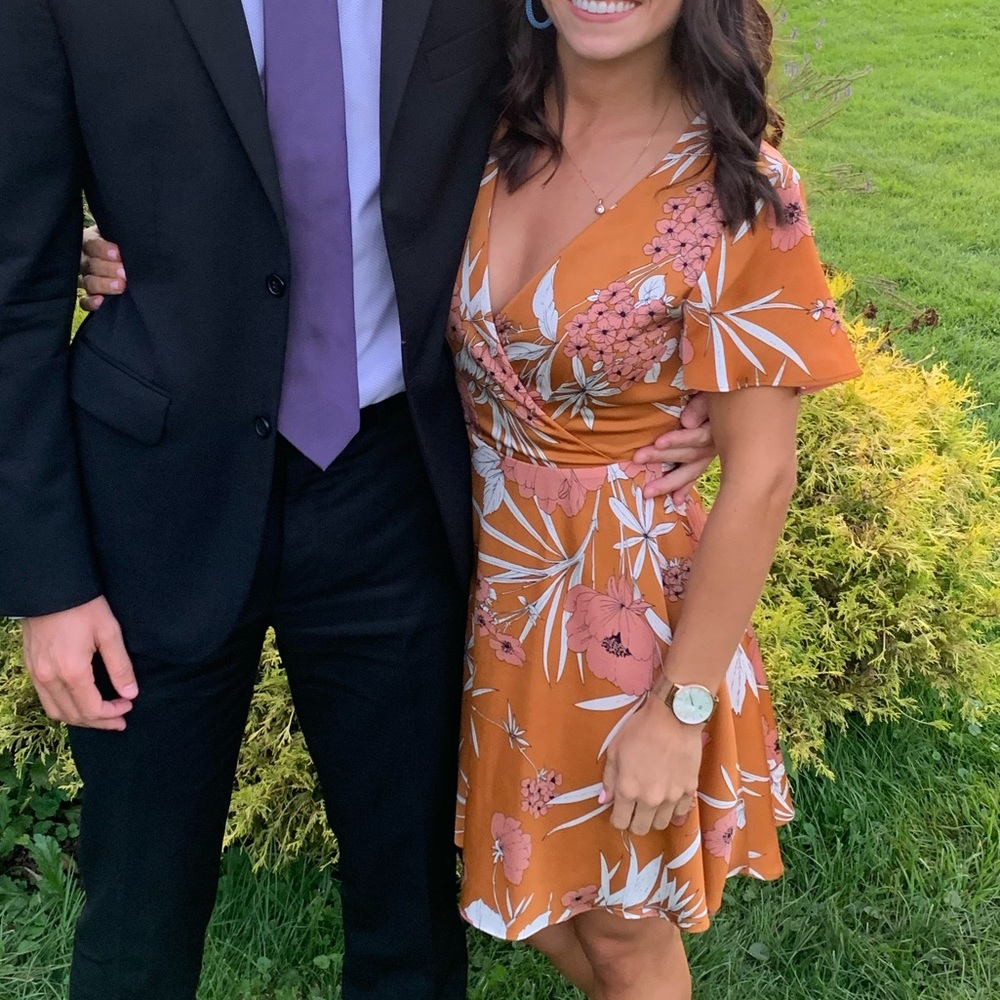 Silky floral flowy dress